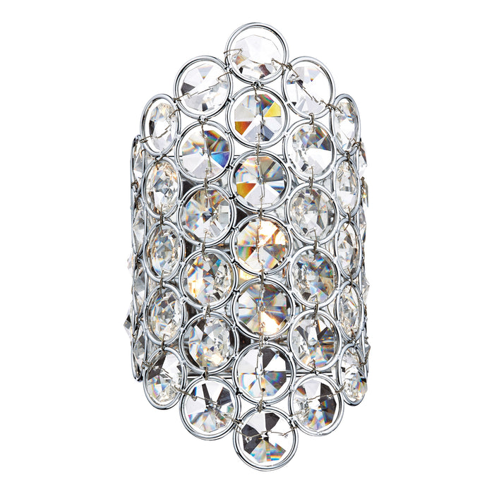 Dar Lighting Frost 1 Light Wall Bracket Polished Chrome and Faceted Crystal • FRO0750