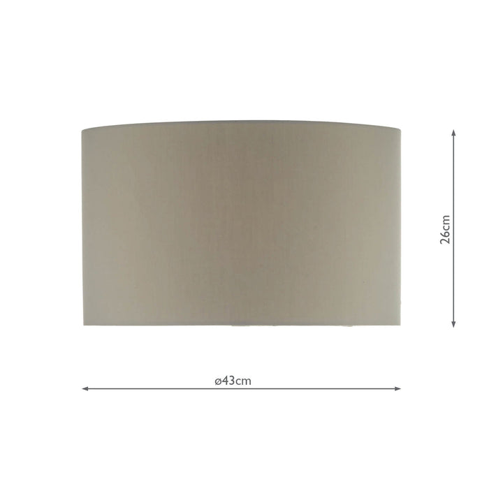 Dar Lighting Funchal Grey Cotton Drum Shade 43cm • FUN1739