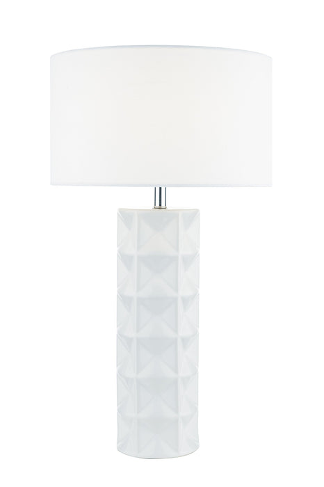 Dar Lighting Gift Table Lamp 3D Pattern White With Shade • GIF422