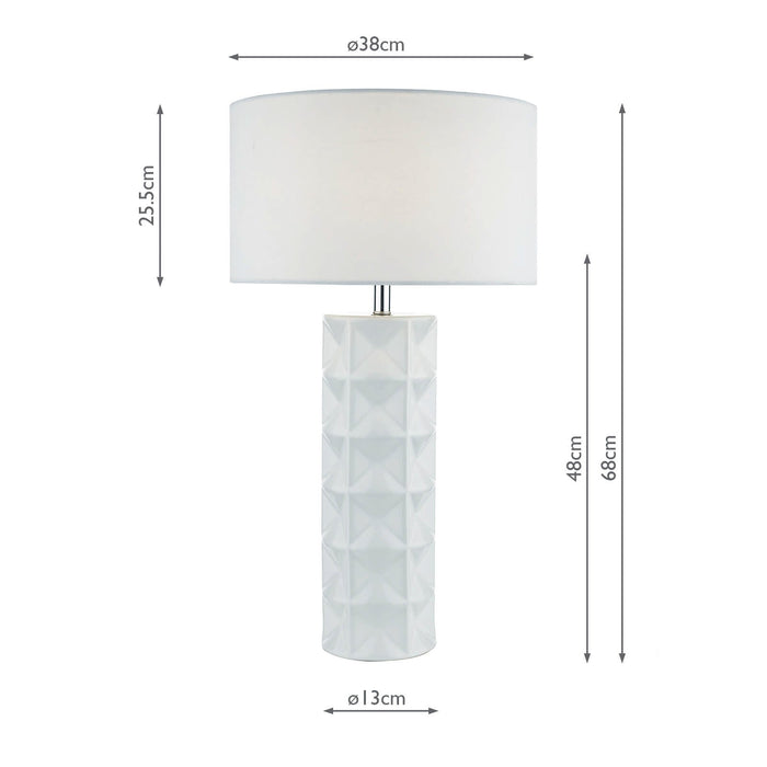 Dar Lighting Gift Table Lamp 3D Pattern White With Shade • GIF422
