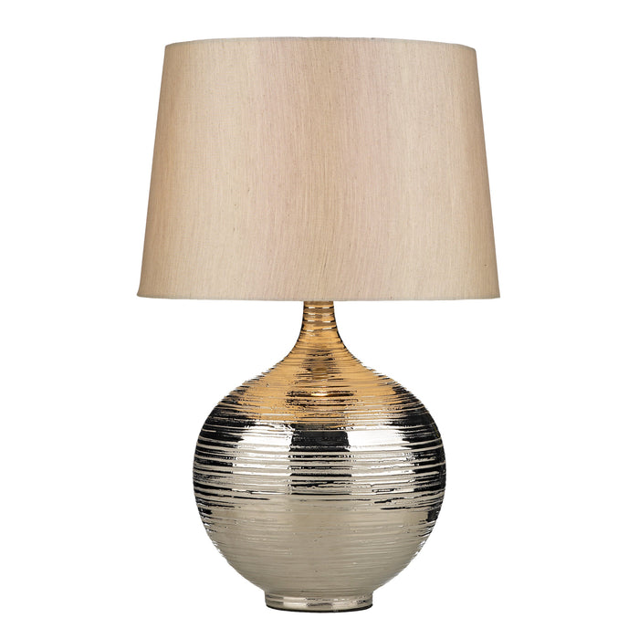 Dar Lighting Gustav Large Table Lamp Silver With Shade • GUS4332