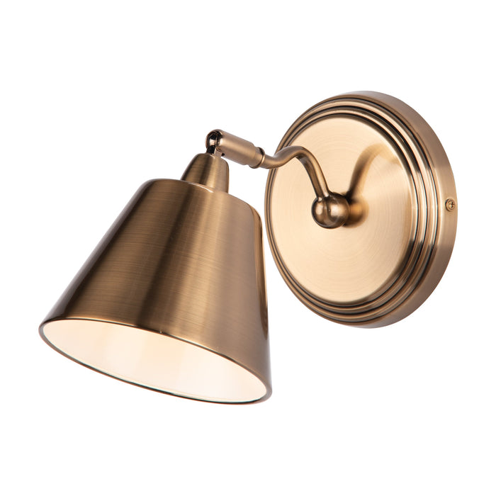 Dar Lighting Kempten Single Wall Spotlight Antique Brass • KEM0775