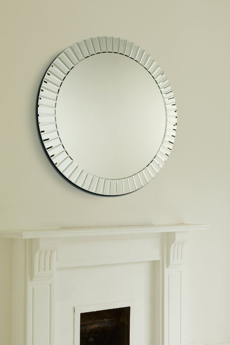 Laura Ashley Capri Large Bevelled Round Mirror 100cm • LA3488381-Q