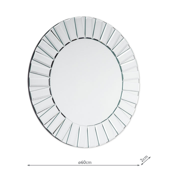 Laura Ashley Capri Small Round Bevelled Mirror 60cm • LA3503868-Q