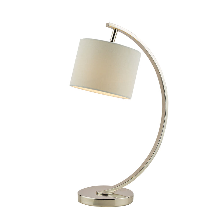 Laura Ashley Noah Table Lamp Brushed Chrome with White Shade • LA3518816-Q