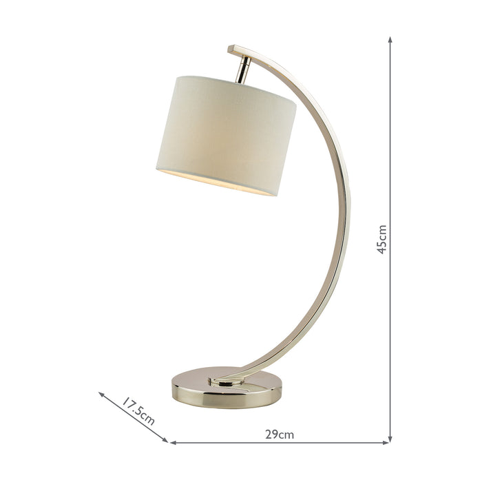 Laura Ashley Noah Table Lamp Brushed Chrome with White Shade • LA3518816-Q