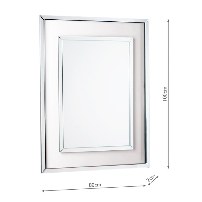 Laura Ashley Evie Small Rectangle Mirror Clear Frame 100 x 80cm • LA3637735-Q