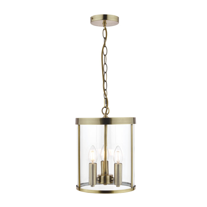 Laura Ashley Selbourne 3lt Lantern Antique Brass Glass • LA3675409-Q