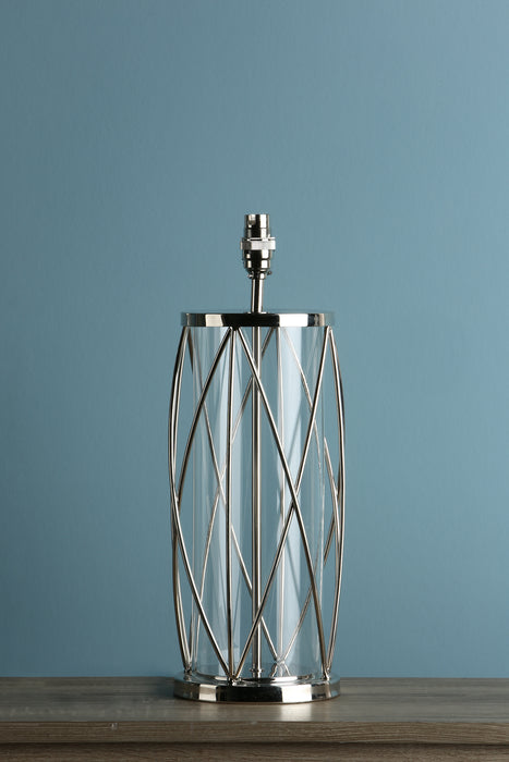 Laura Ashley Beckworth Large Table Lamp Polished Nickel Glass Base Only • LA3688858-Q