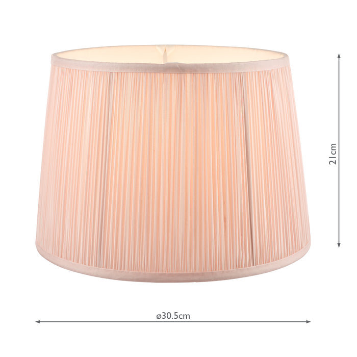 Laura Ashley Hemsley Pleated Silk Empire Drum Shade Pink 30cm/12 inch • LA3703520-Q