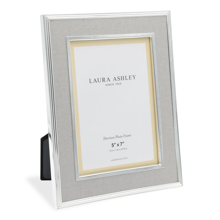 Laura Ashley Harrison Photo Frame Pale Charcoal Linen 5x7" • LA3733733-Q