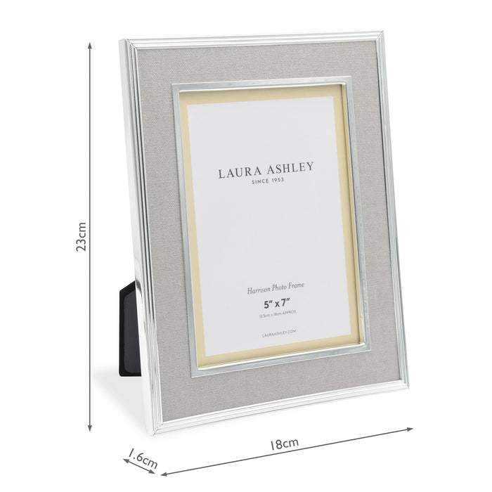 Laura Ashley Harrison Photo Frame Pale Charcoal Linen 5x7" • LA3733733-Q