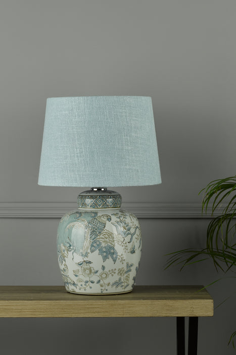 Laura Ashley Elizabeth Ceramic Table Lamp With Bird Print Design Base Only • LA3742516-Q