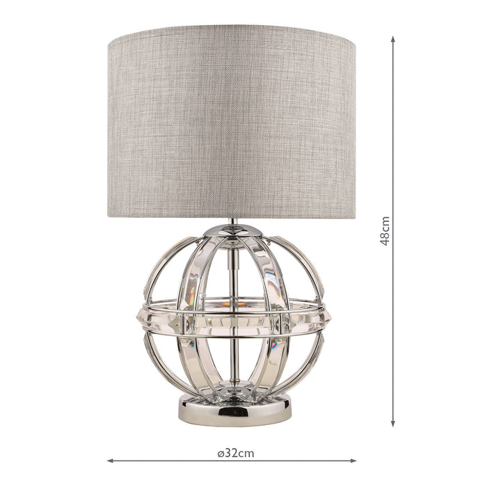 Laura Ashley Aidan Glass & Polished Chrome Globe Table Lamp with Shade • LA3742828-Q
