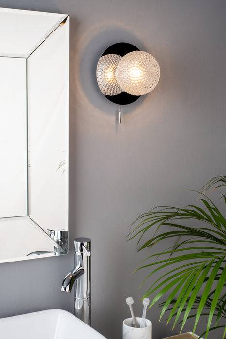 Laura Ashley Prague Bathroom Wall Light Glass Polished Chrome IP44 • LA3756048-Q