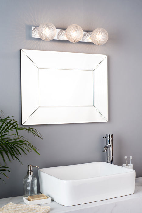 Laura Ashley Prague 3lt Bathroom Wall Light Polished Chrome Glass IP44 • LA3756049-Q