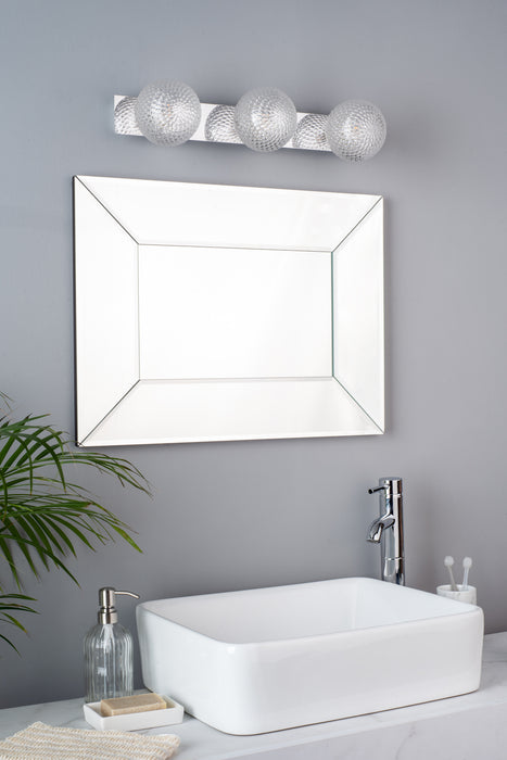 Laura Ashley Prague 3lt Bathroom Wall Light Polished Chrome Glass IP44 • LA3756049-Q