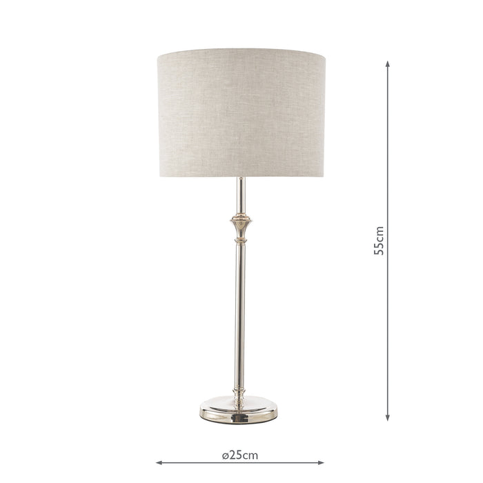 Laura Ashley Highgrove Table Lamp Polished Nickel With Shade • LA3756090-Q