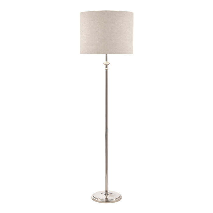 Laura Ashley Highgrove Floor Lamp Polished Nickel With Shade • LA3756091-Q