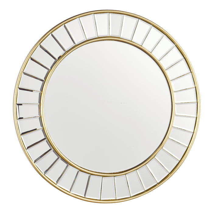 Laura Ashley Small Clemence Round Mirror Gold Leaf 50cm • LA3756122-Q