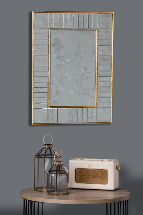 Laura Ashley Clemence Small Rectangle Mirror Gold Leaf 60 x 45cm • LA3756125-Q