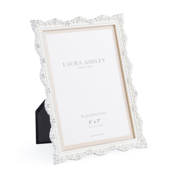 Laura Ashley Sherfield Photo Frame Polished Silver 5x7 Inch • LA3756173-Q