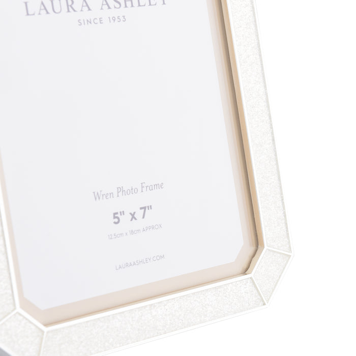 Laura Ashley Wren Photo Frame Polished Silver Glitter 5x7 Inch • LA3756177-Q
