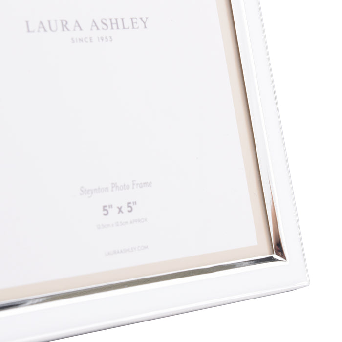 Laura Ashley Steynton Photo Frame Polished Silver 5x5 Inch • LA3756179-Q