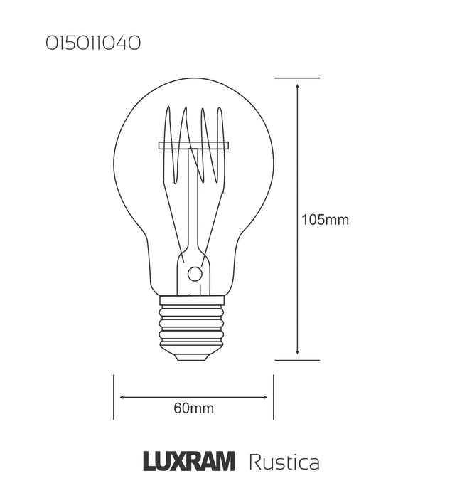 Luxram Rustica GLS/W E27 Clear 40W  • 015011040