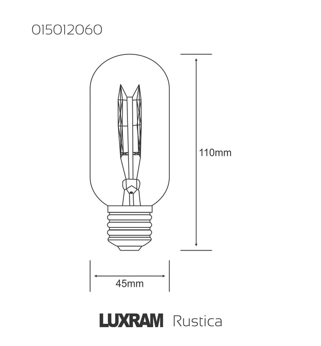 Luxram Rustica Tubular/H E27 Tinted 60W  • 015012060