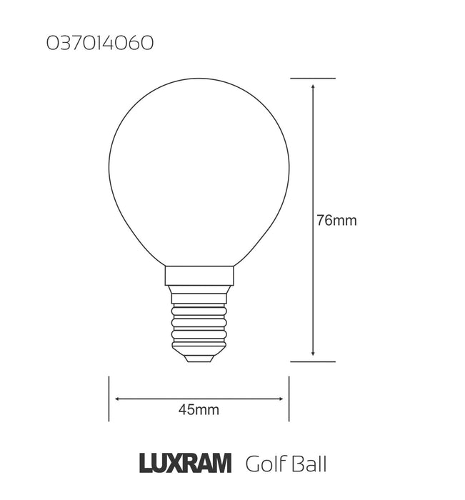 Luxram  Golf Ball E14 Opal 60W Incandescent/T  • 037014060