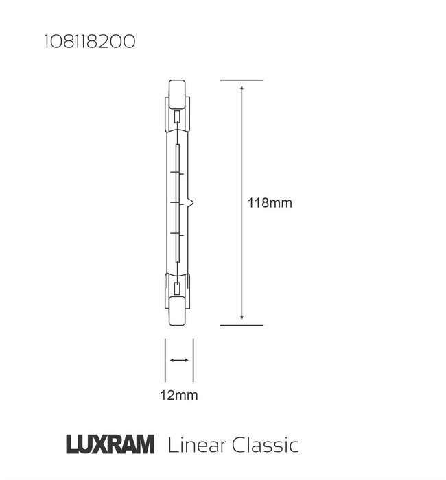 Luxram  Linear Halogen Classic R7s-118mm 200W  • 108118200