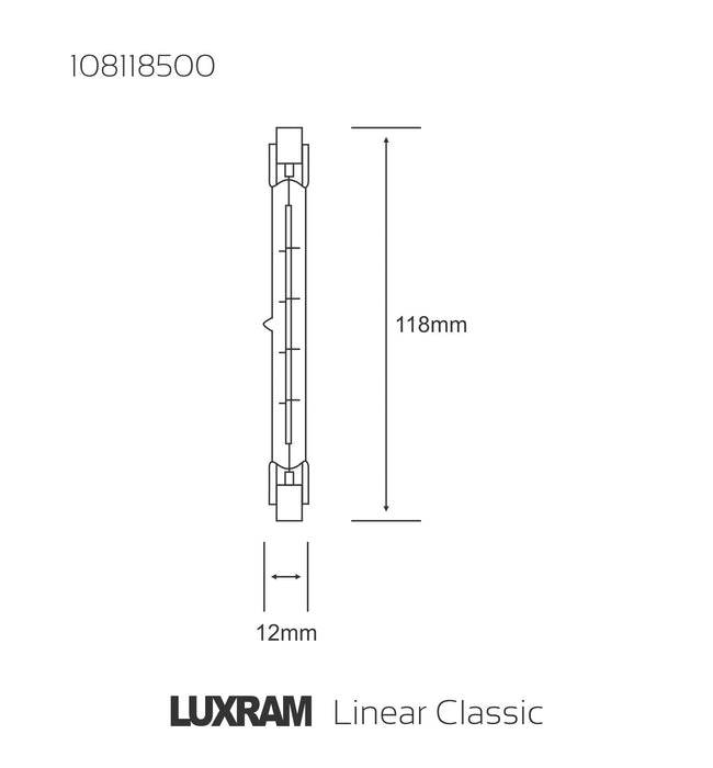 Luxram  Linear Halogen Classic R7s-118mm 500W  • 108118500