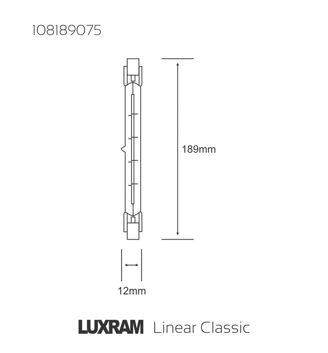 Luxram  Linear Halogen Classic R7s-189mm 750W  • 108189075