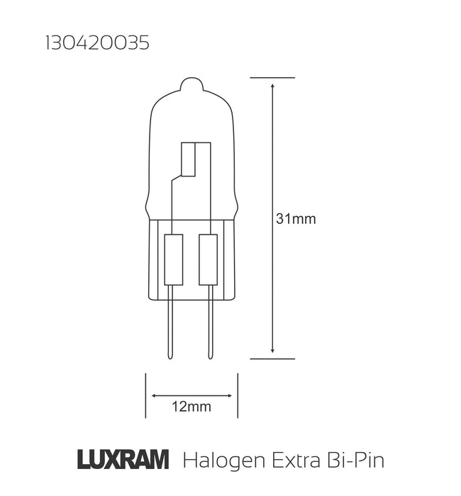 Luxram  Halogen Extra Bi-Pin Clear 12V GY6.35 35W  • 130420035