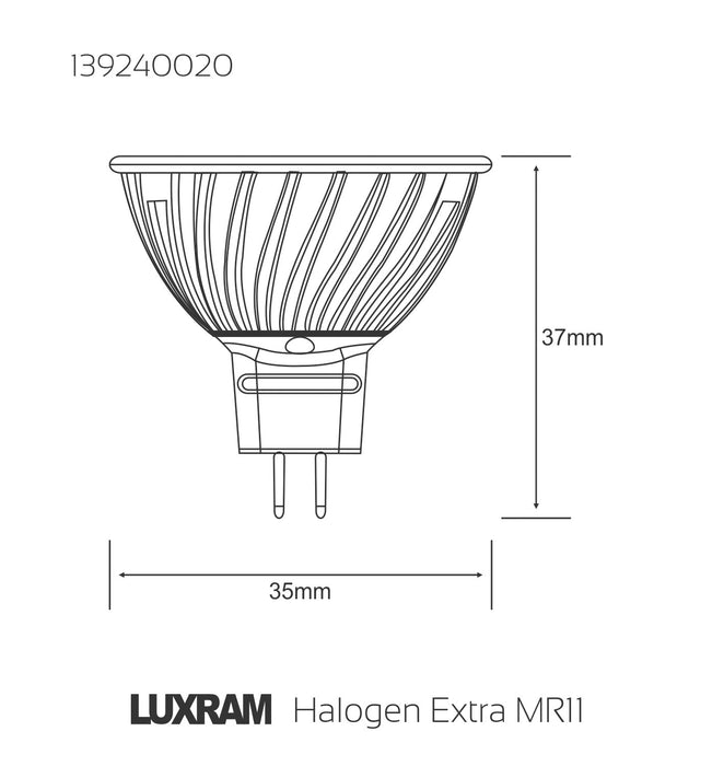 Luxram  Halogen Extra MR11 GU4 12V 30° 20W  • 139240020