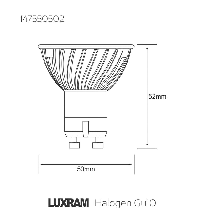 Luxram  GU10 Aluminium 50W Yellow 50° Halogen  • 147550502