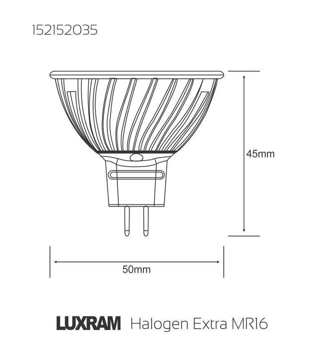 Luxram  Halogen Extra MR16 Gu5.3 12V 38° 35W  • 152152035