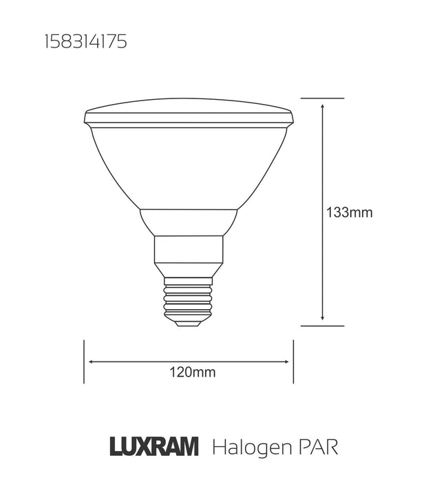 Luxram  Par38 E27 Aluminium 75W 12° Halogen  • 158314175