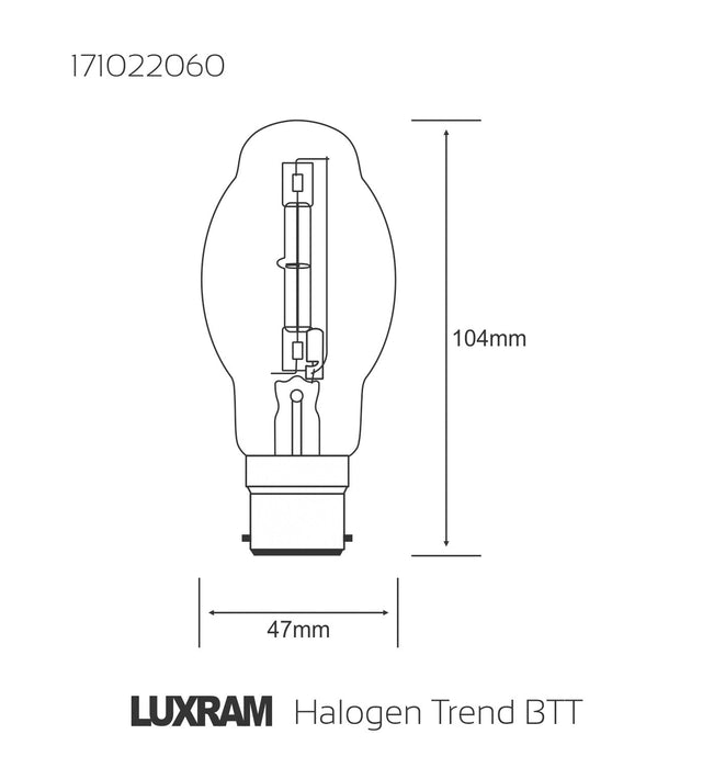Luxram  Halogen Trend BTT B22 Clear 60W  • 171022060