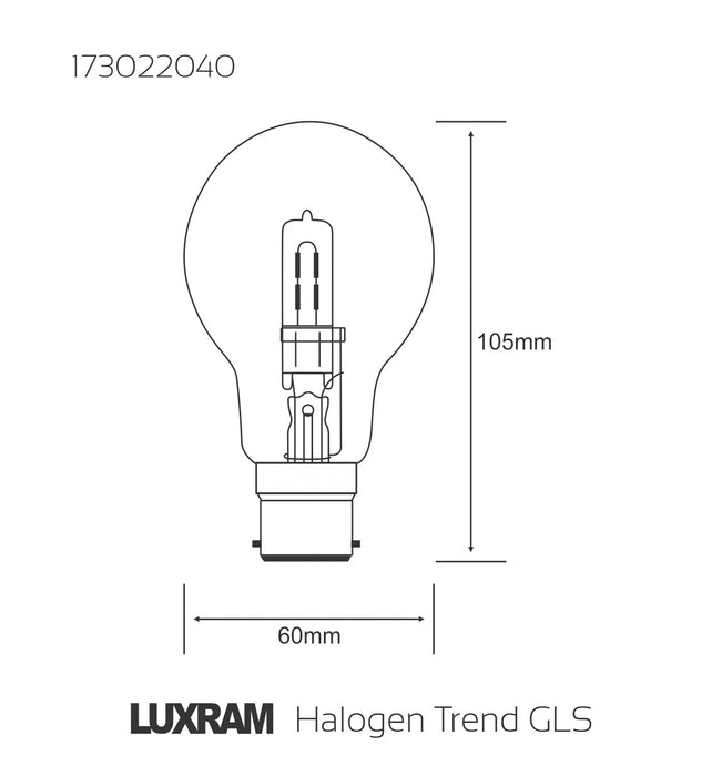 Luxram  Halogen Trend GLS B22 Clear 40W  • 173022040