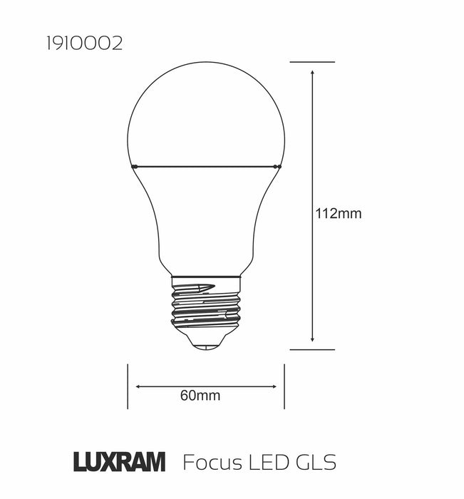 Luxram Duo-pack LED GLS E27 9W 800lm 3000K Warm White Linear Driver 3yrs Warranty • 1910002