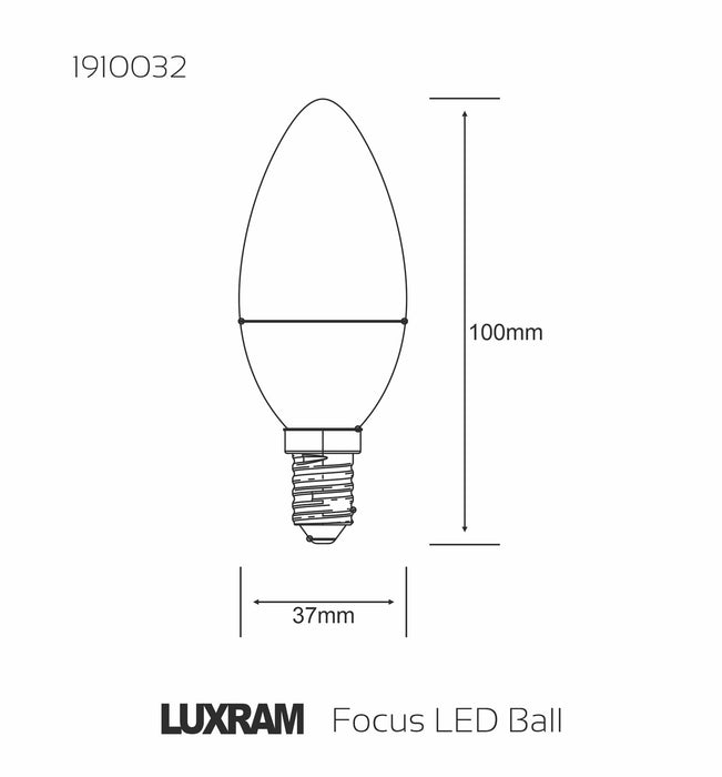 Luxram Duo-pack LED Candle E14 5W 470lm 3000K Warm White Linear Driver 3yrs Warranty • 1910032