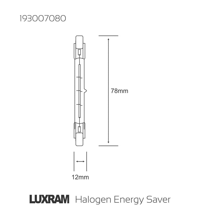 Luxram  Halogen Energy Saver Linear R7S 80W 78mm  • 193007080