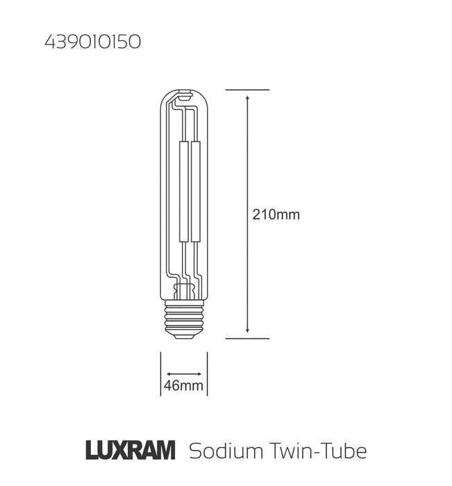 Luxram  Sodium Twin-Tube Clear E40 150W HID  • 439010150