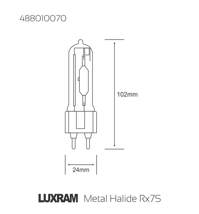 Luxram  Metal Halide G12 Clear 70W 4200K HID  • 488010070