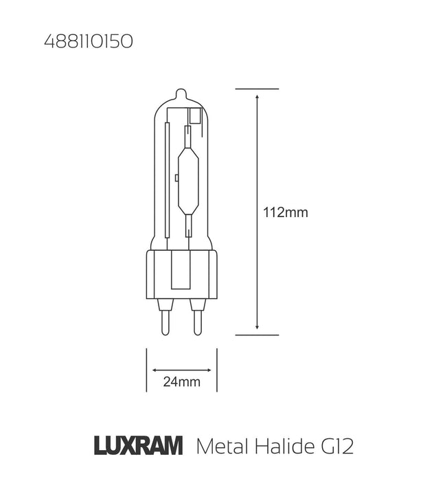 Luxram  Metal Halide G12 Clear 150W 3000K HID  • 488110150