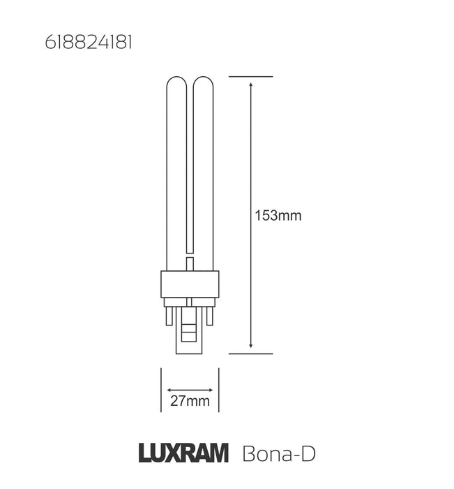 Luxram  Bona-D G24D 2-Pin 18W Natural White 4000K Fluorescent  • 618824181