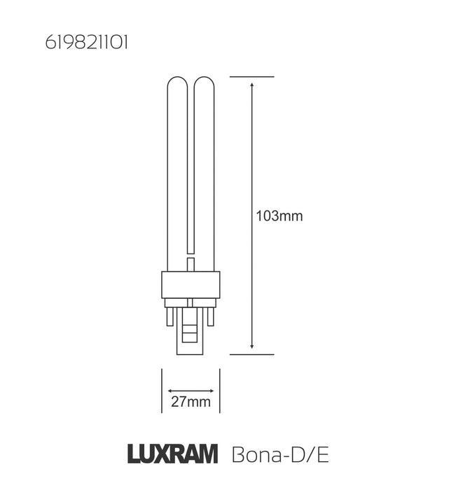 Luxram  Bona-D/E G24Q 4-Pin 10W Natural White 4000K Fluorescent  • 619821101