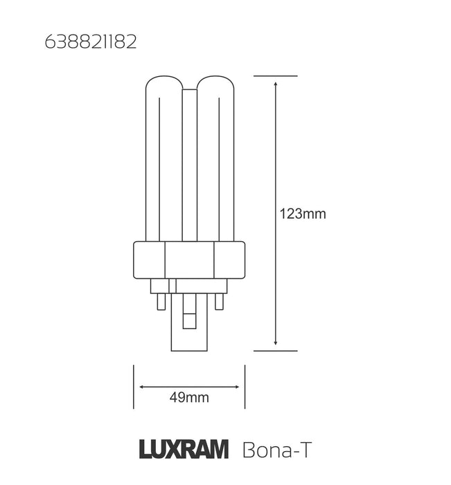 Luxram  Bona-T Gx24D 2-Pin 18W Natural White 4000K Fluorescent  • 638821182